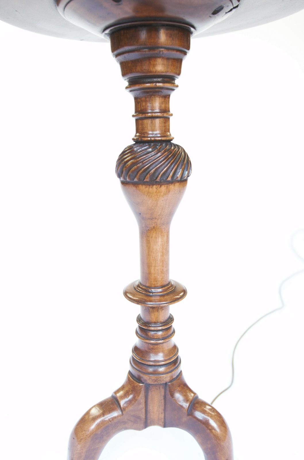 Walnut & Carved Standard Lamp Circa 1930s photo for sale