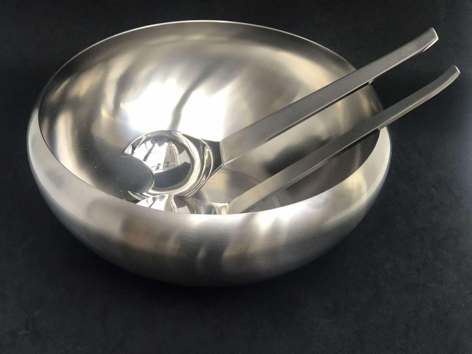 Salad Bowl And Serving Flatware Modernist Carl Auböck Design Morinox Amboss 50s Post Modern Lunik 2060 Modern Austrian Design Luxury Gift photo buy