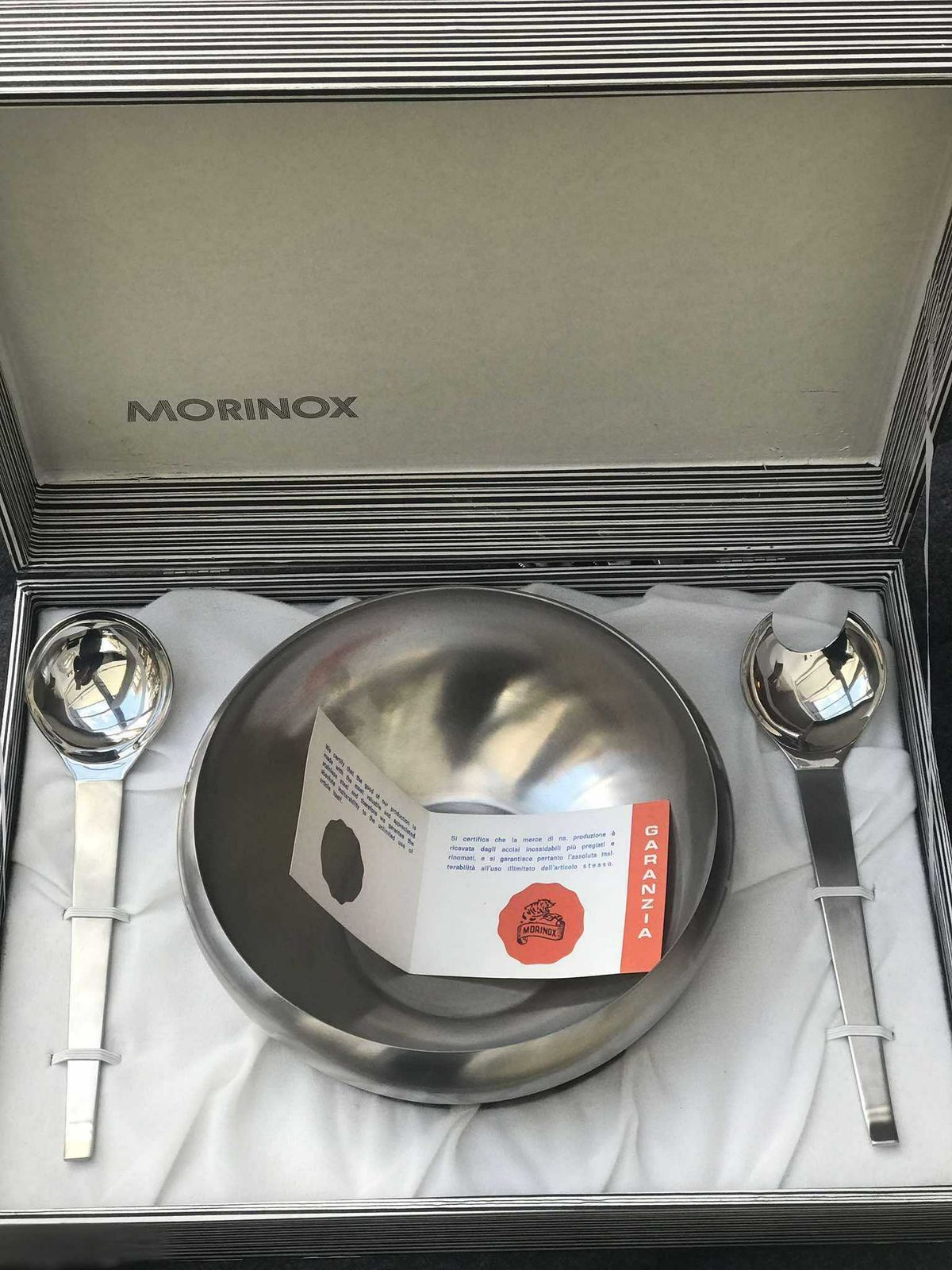 photo for sale Salad Bowl And Serving Flatware Modernist Carl Auböck Design Morinox Amboss 50s Post Modern Lunik 2060 Modern Austrian Design Luxury Gift