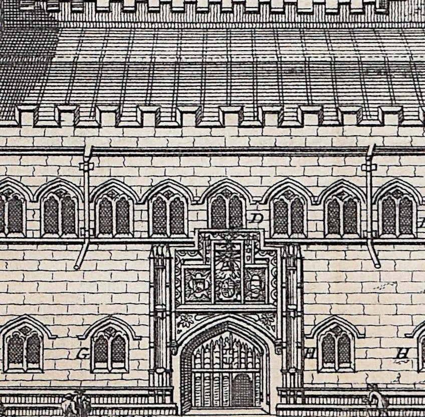 Pieter Van Der Aa, Library View, Cambridge Engraving Pieter Van Der Aa After David Loggan 1727 photo furniture