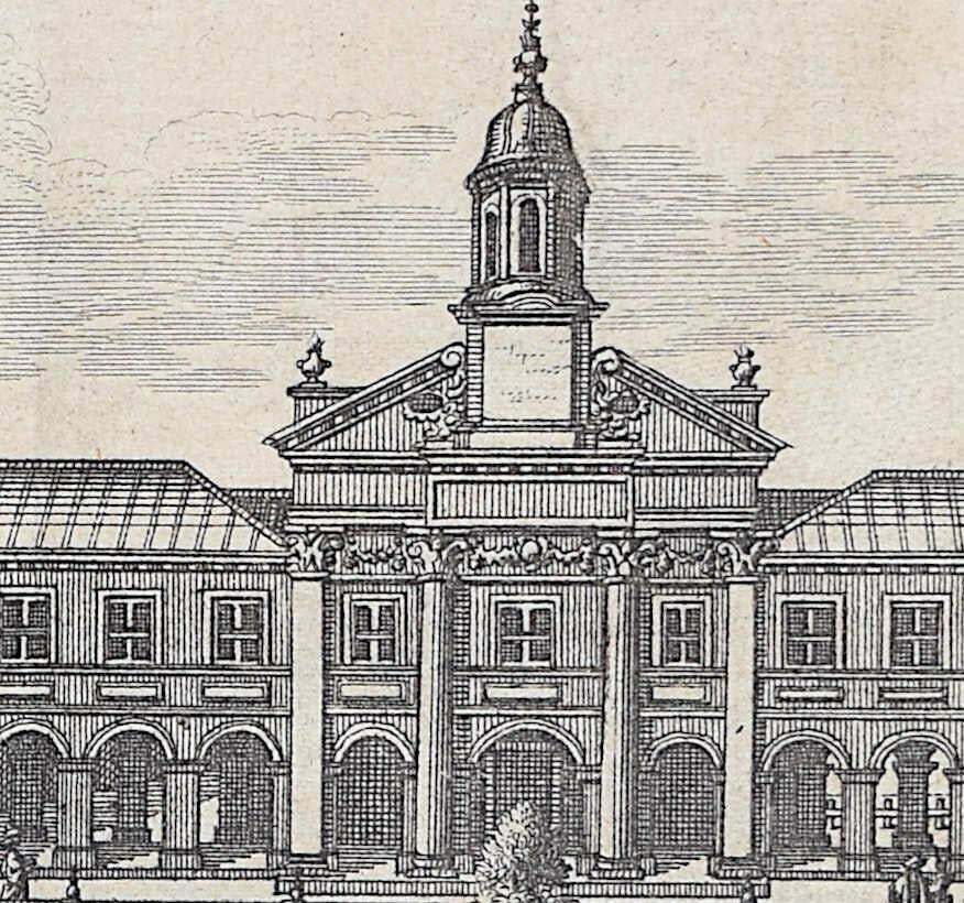 Pieter Van Der Aa, Emmanuel College, Cambridge Engraving Pieter Van Der Aa After David Loggan I1727 photo furniture