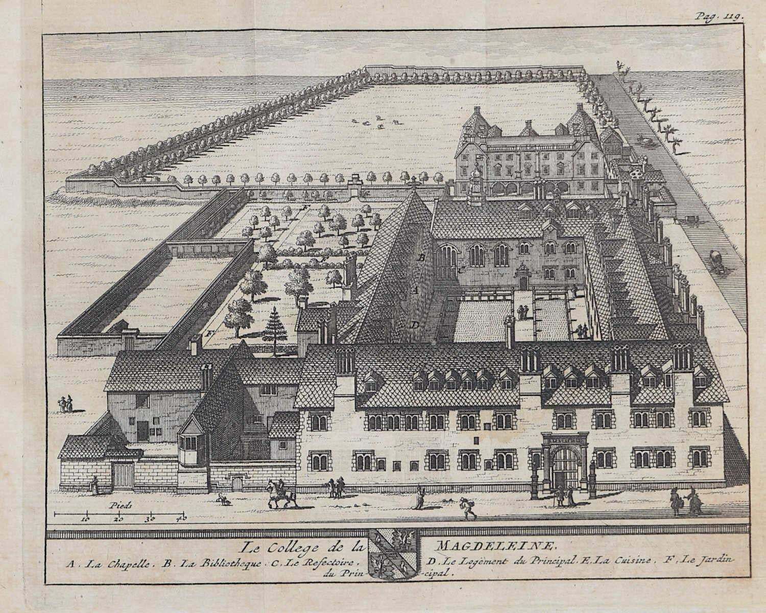 Pieter Van Der Aa, Magdalene College, Cambridge Engraving Pieter Van Der Aa After David Loggan 1727