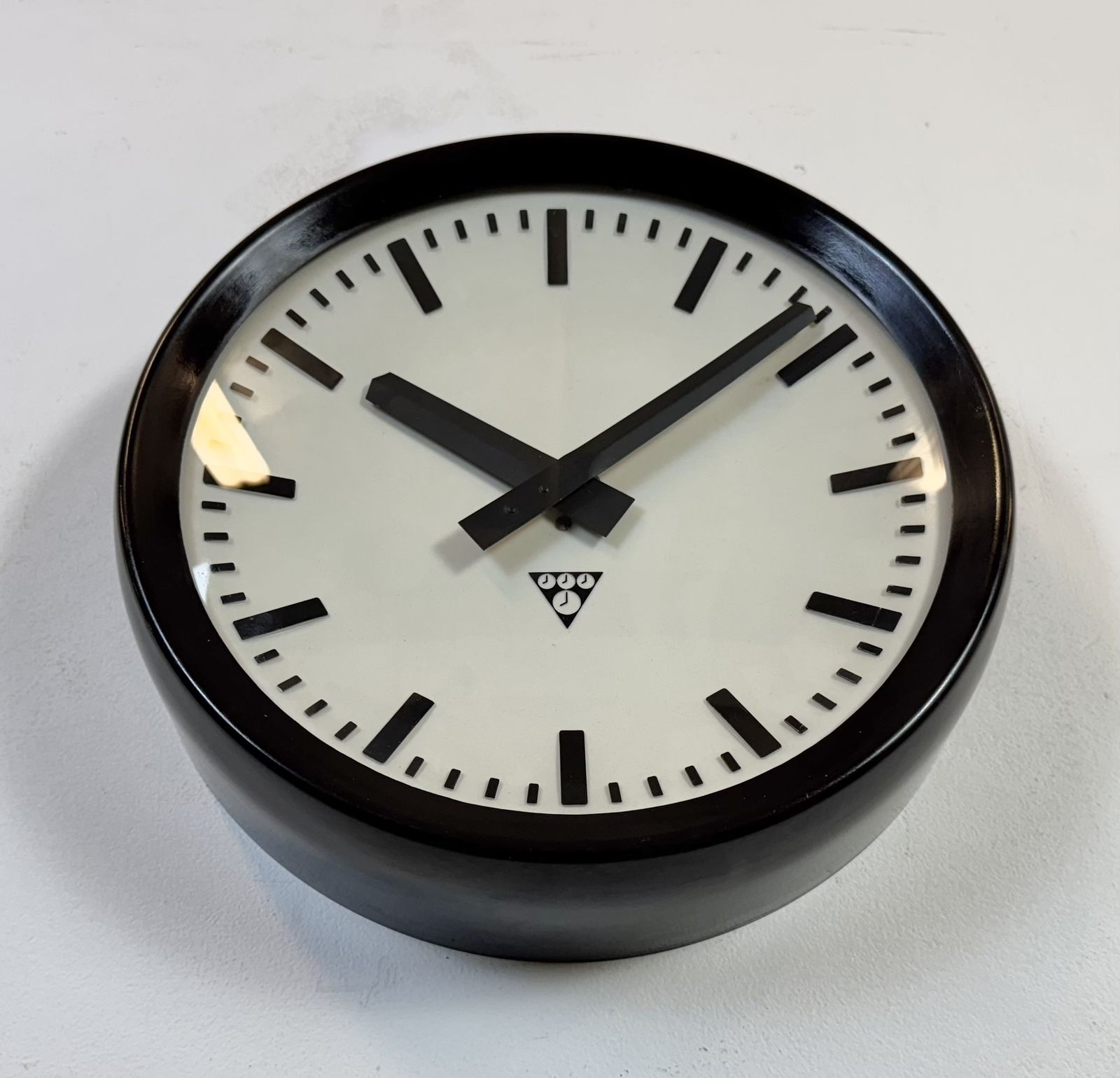 Industrial Bakelite Factory Wall Clock From Pragotron, 1960s, 6x photo for sale