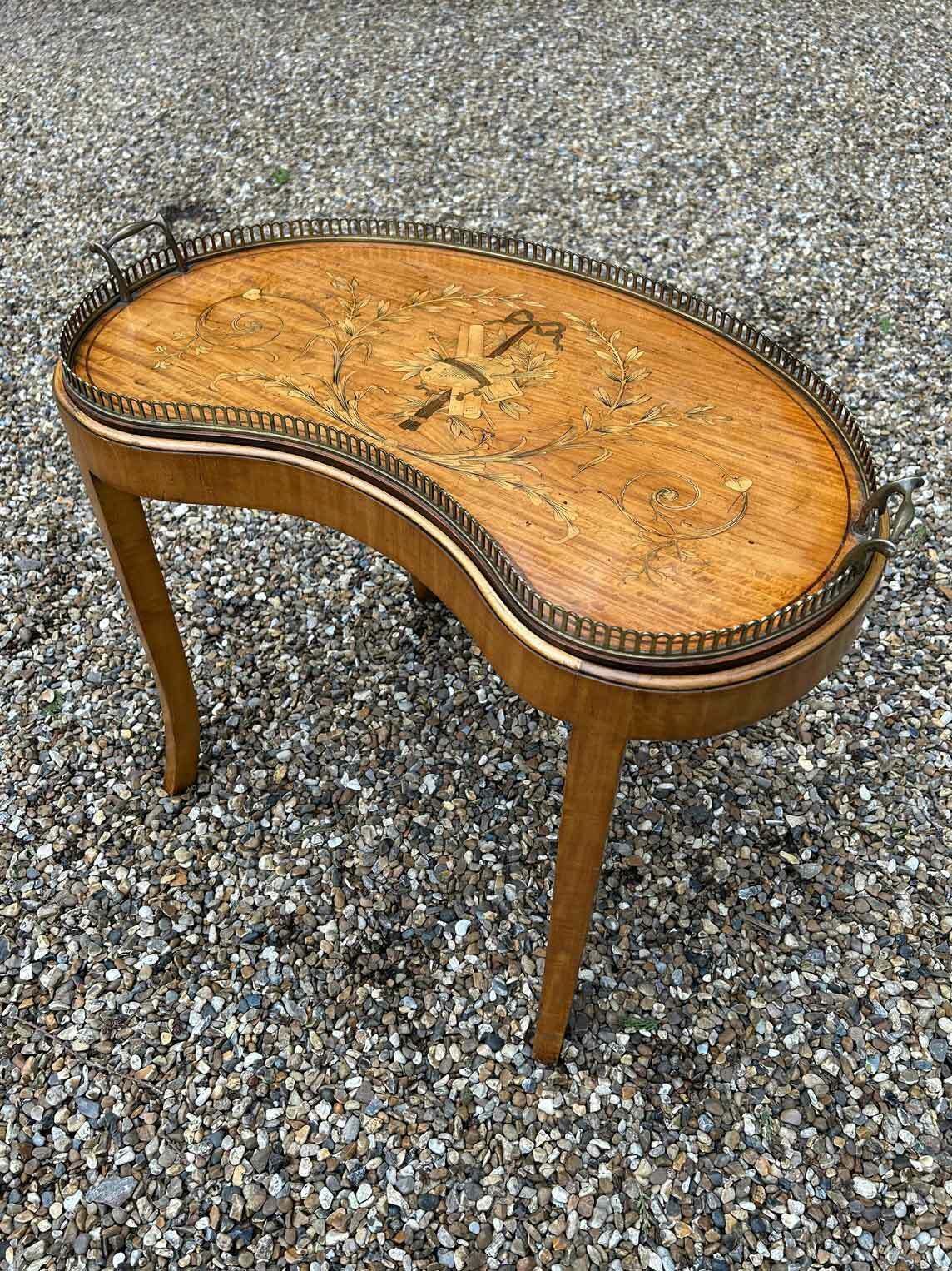 19th Century Inlaid Satinwood Tray On Stand photo furniture