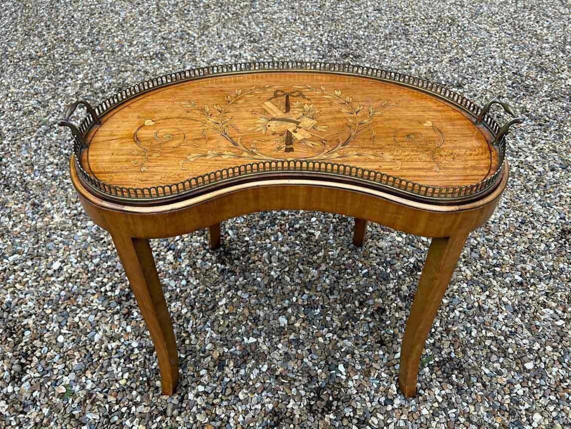 19th Century Inlaid Satinwood Tray On Stand photo Furniture