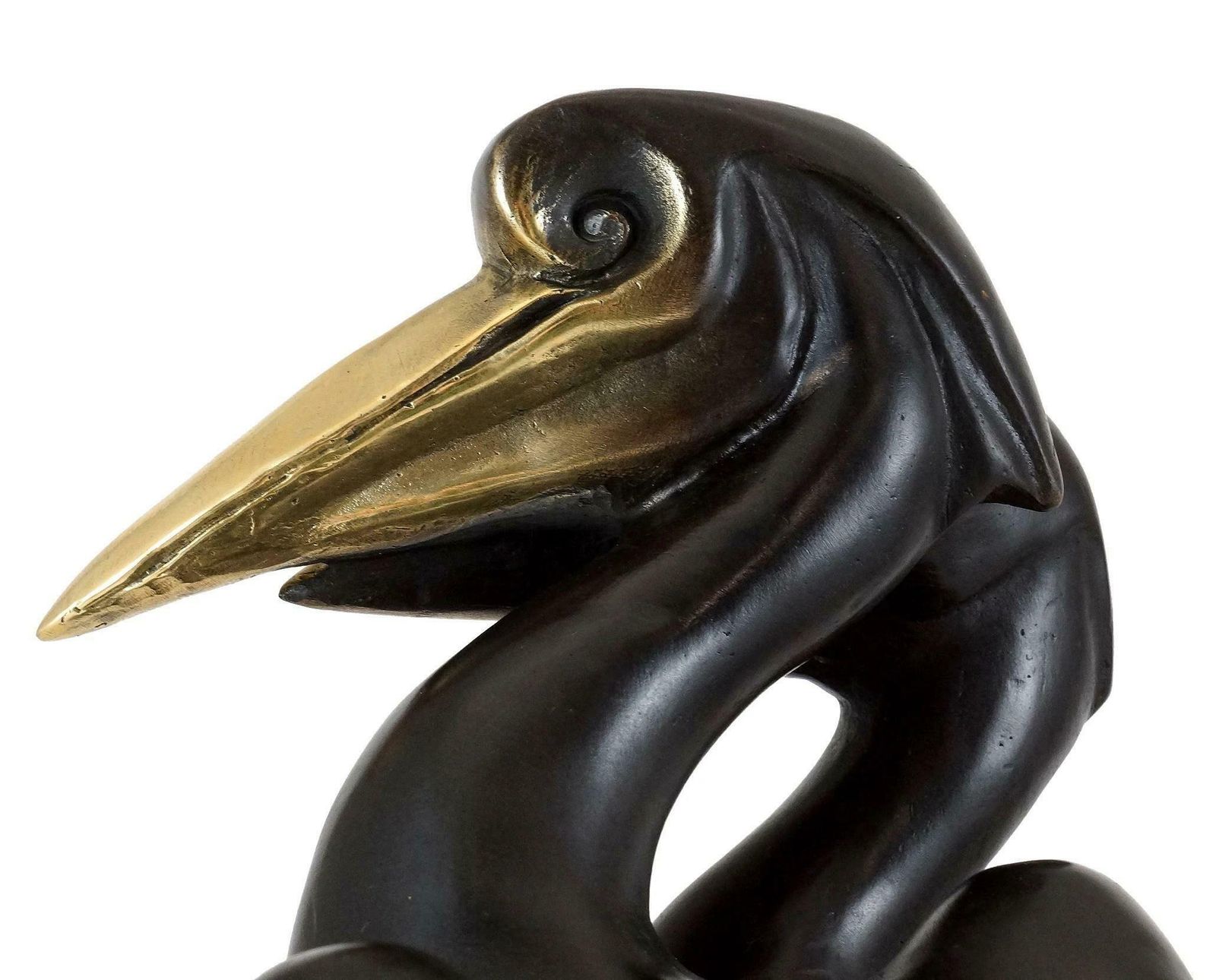 Sculpture Of Pelicans In Patinated Bronze, Contemporary Art, 21st Century. photo furniture