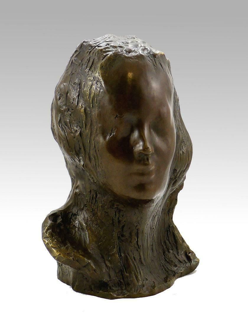 Sculpture Of A Female Bust In Patinated Bronze, Contemporary Art, 21st Century. photo furniture