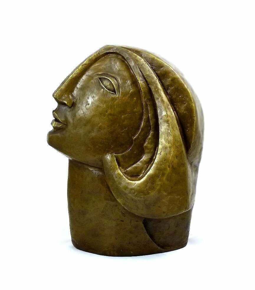 Sculpture Of A Woman's Head In Patinated Bronze After Picasso, 21st Century. photo 2962.0