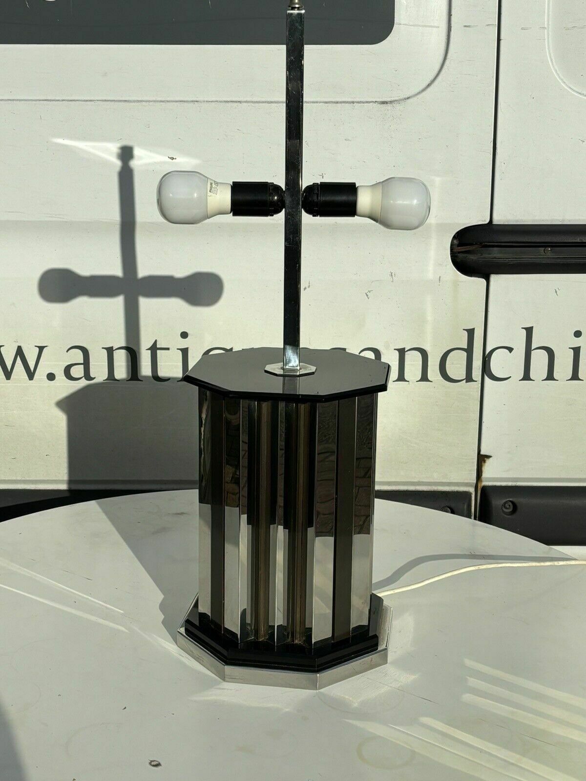 Mid Century Italian Chrome Lamp By Romeo Rega, 1970's photo Lighting