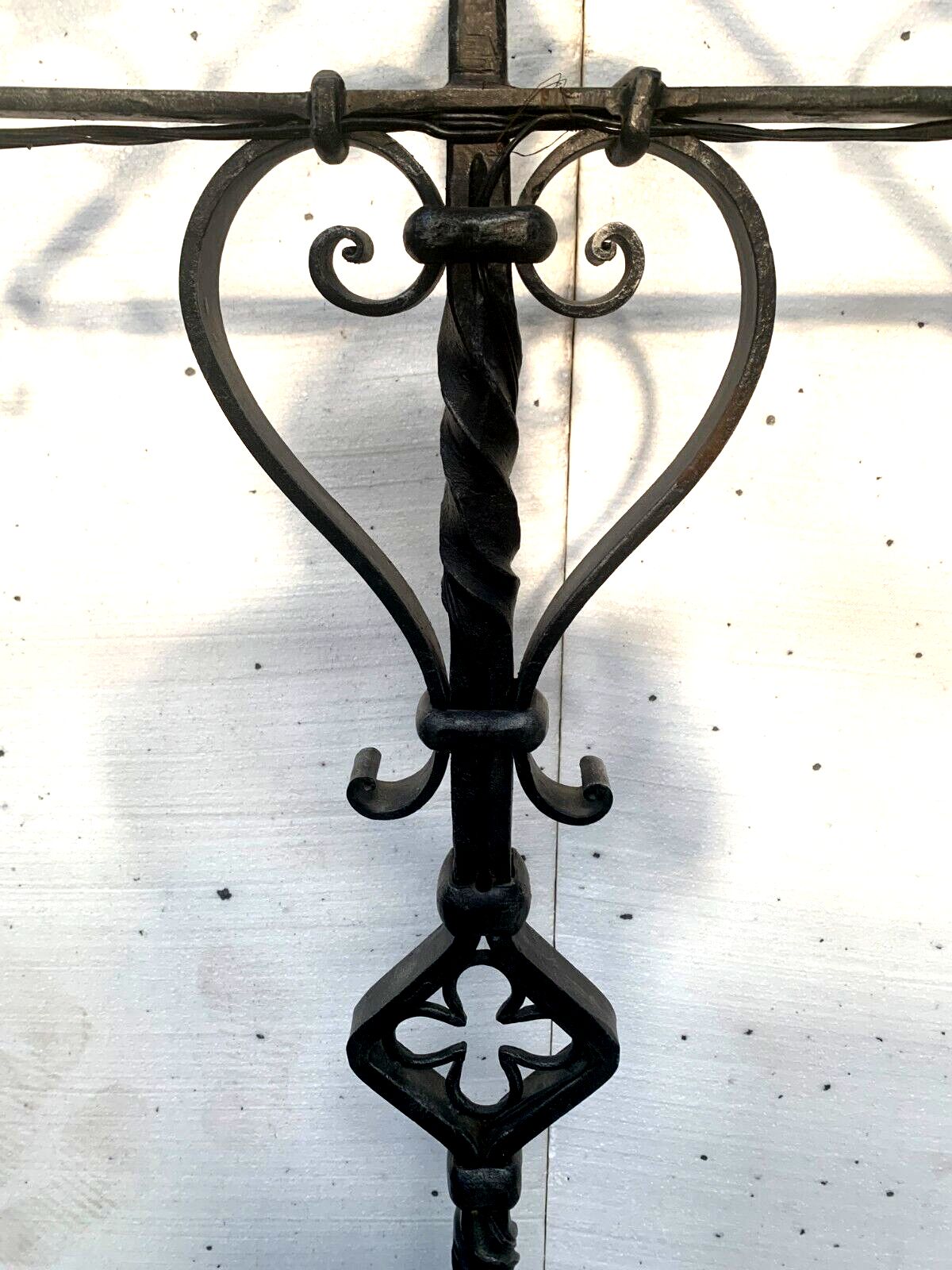 Hammered Iron Candle Spike Has Seven Points Of Light 20th Century photo vinterior