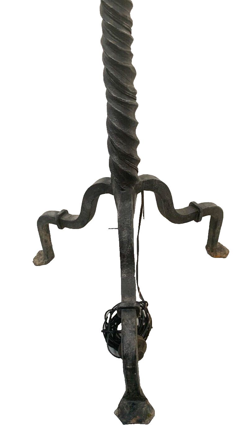 photo furniture Hammered Iron Candle Spike Has Seven Points Of Light 20th Century