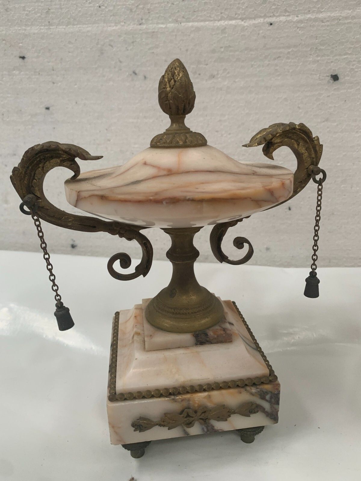 photo for sale Louis XVI Style Three Piece Chiseled Bronze Fireplace Trim