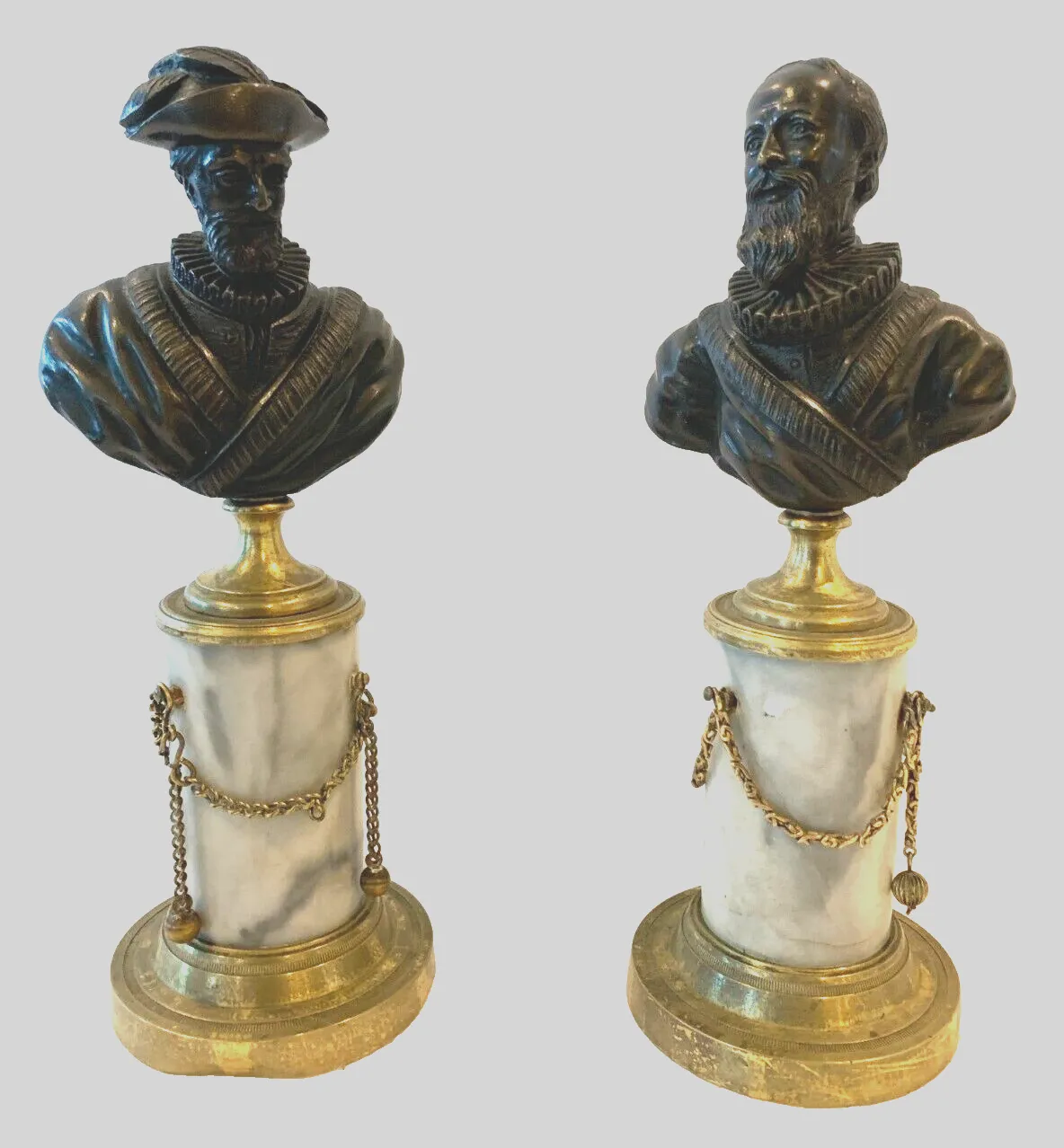 Pair Of Napoleon III 19th Century Chiseled Bronze Bust