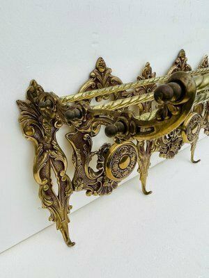 Vintage Louis XV Style Bronze Wall Coat Rack And Shelf, 1960s photo buy