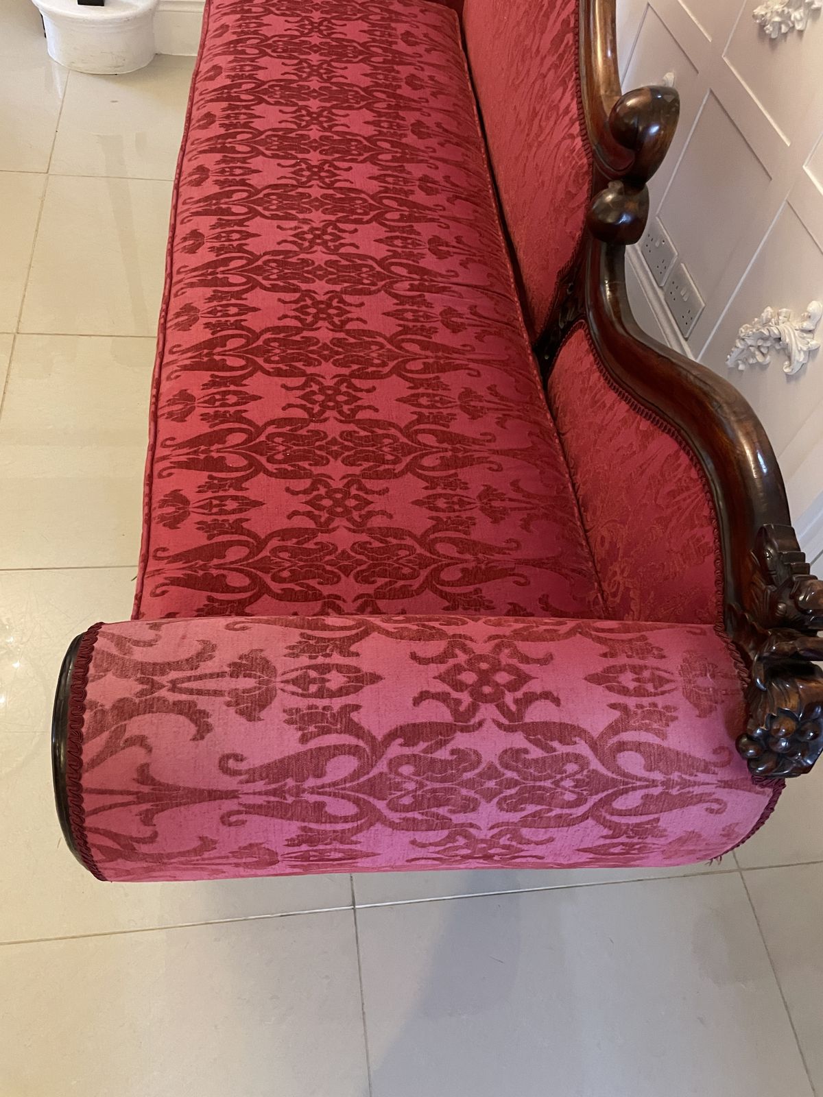Outstanding Quality Antique 19th Century Carved Mahogany Chaise Longue photo vintage
