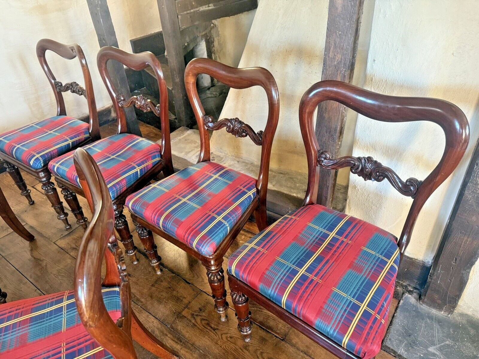 English Antique Matching Drop In Regency Balloon Back Dining Chairs Set Of 6! photo vintage