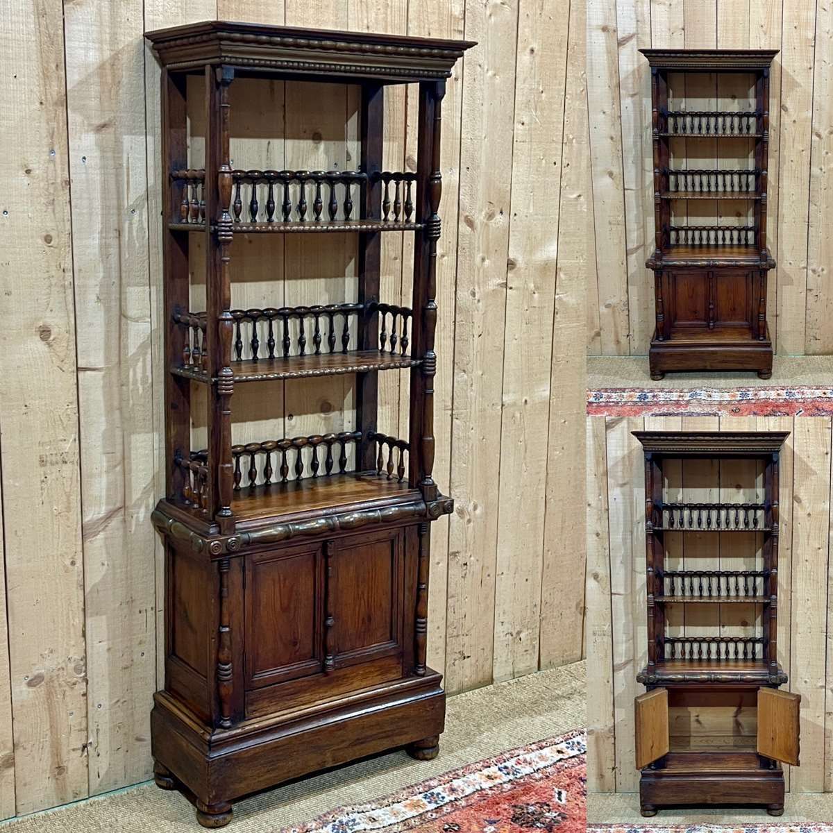 Fir Bookcase From The End Of The 19th Century