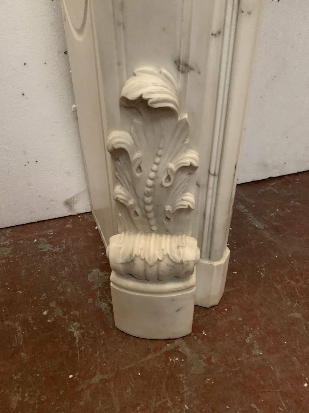 photo vintage Louis XV Style Fireplace In White Carrara Marble, 19th Century