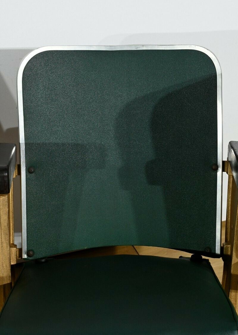 Cinema Seats In Faux Leather And Mahogany – 1950 photo vinterior