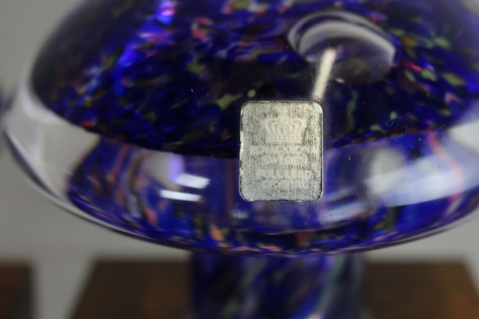 175.0 Pair Mid 1970’s Royal Krona Glass Paperweights By Bengt Edenfalk photo