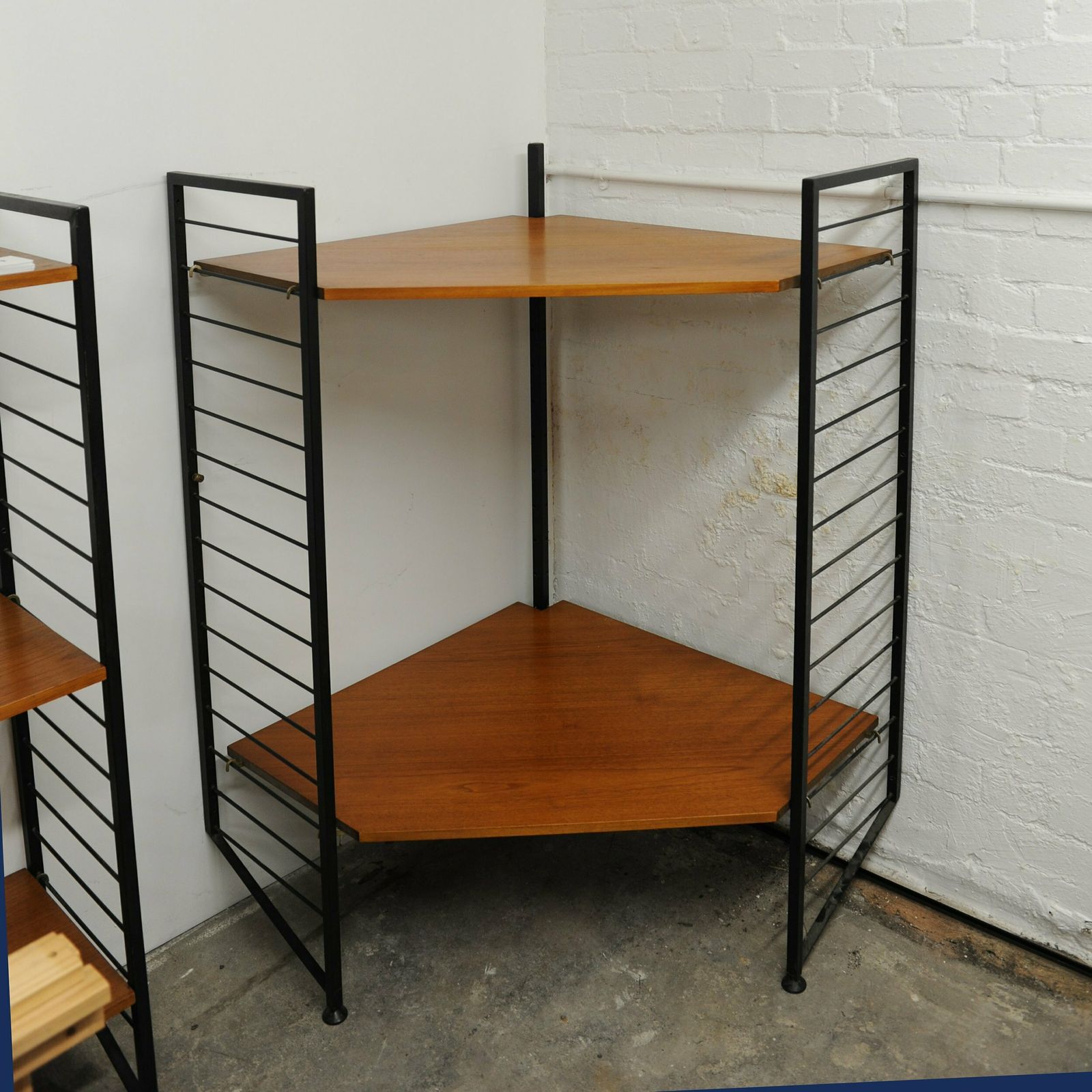 Mid Century Teak Shelving Corner System Ladderax By Robert Heal For Staples, 1960s photo for sale