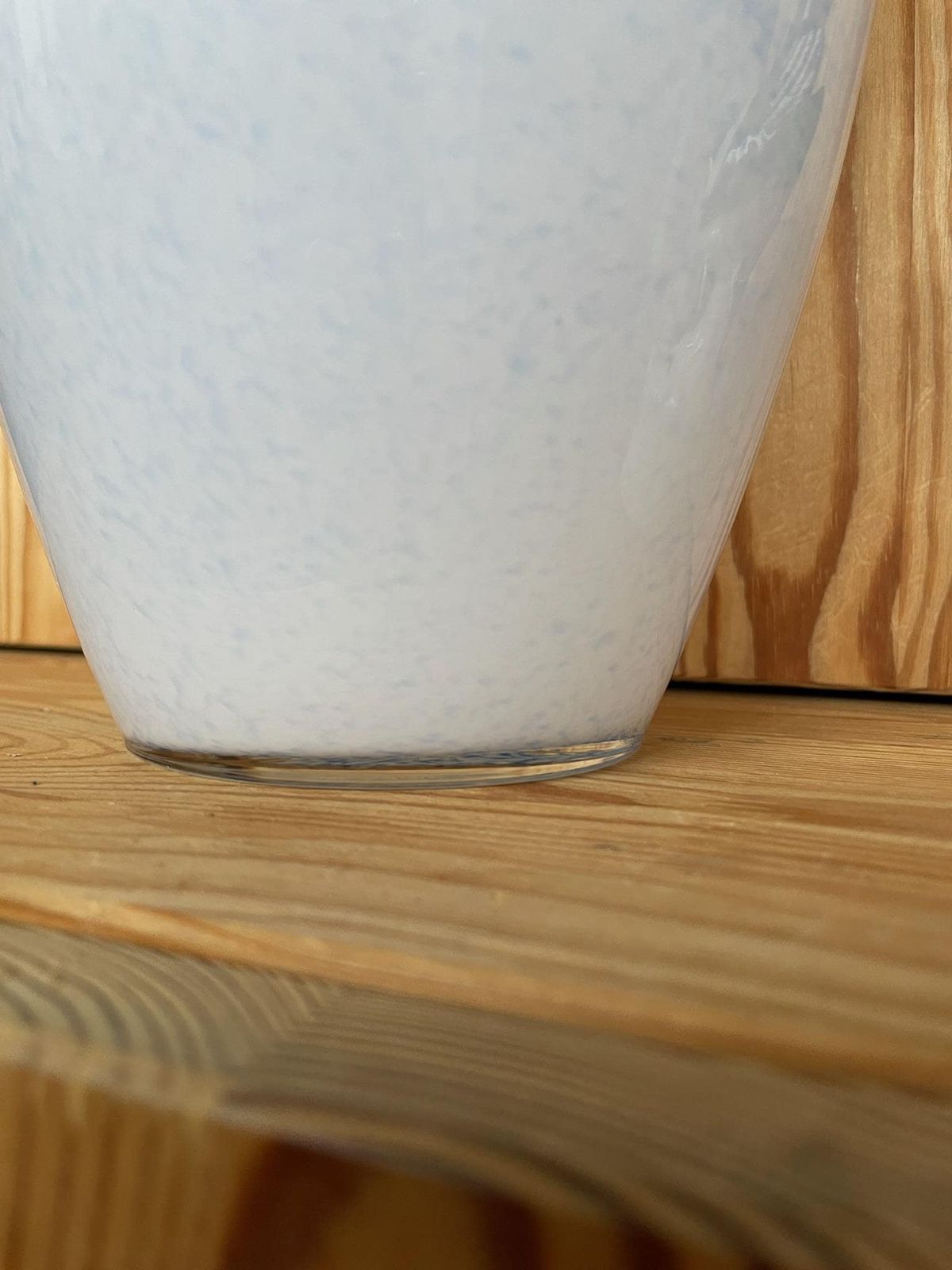 Large Glass White And Blue Flecked Vase By Royal Brierley Studio Late 70s Or 80s photo Home Decor