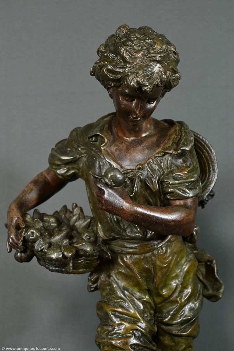 Regulate And Marble Clock, Titled “Gardener”, Signed A. Moreau – Late 19th Century photo buy