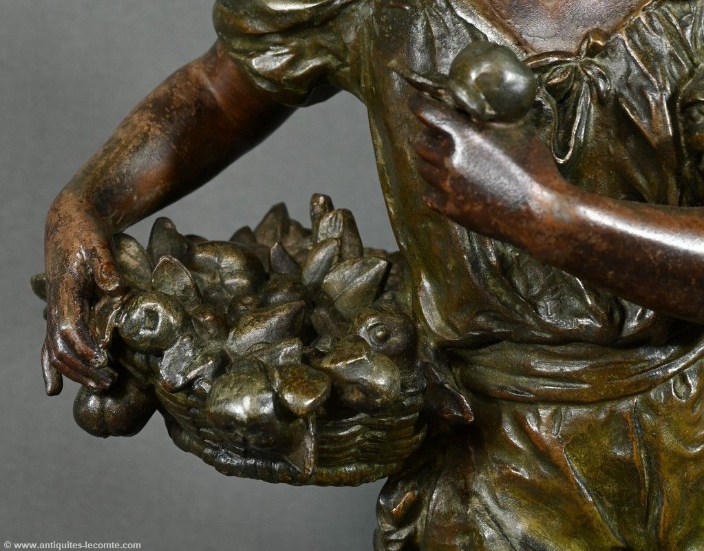 1220.0 Regulate And Marble Clock, Titled “Gardener”, Signed A. Moreau – Late 19th Century photo