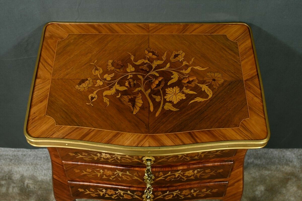 Bedside Table In Rosewood And Palisander, Louis XV Style – Late 19th Century photo 1320.0