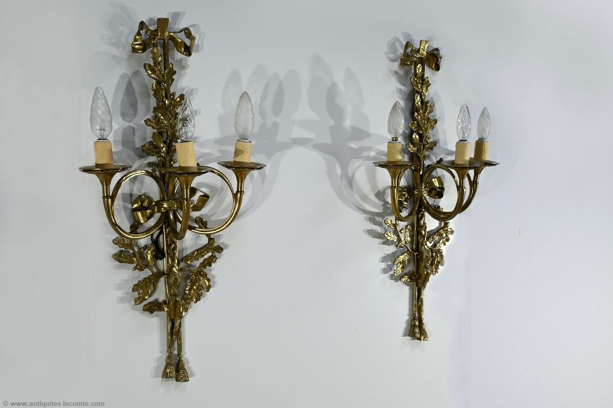 Bronze Wall Lights, After C.Galle, Napoleon III Period – Mid 19th Century photo furniture