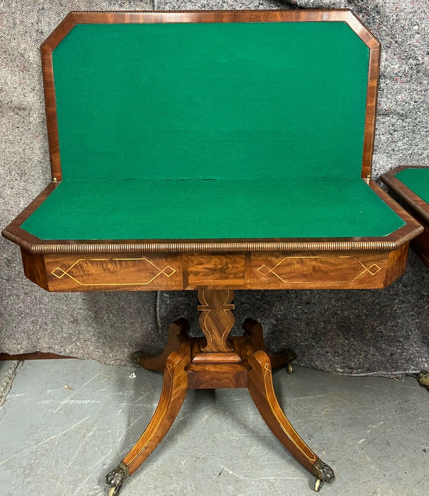 Pair Of Regency Mahogany & Inlaid Card Tables photo vintage