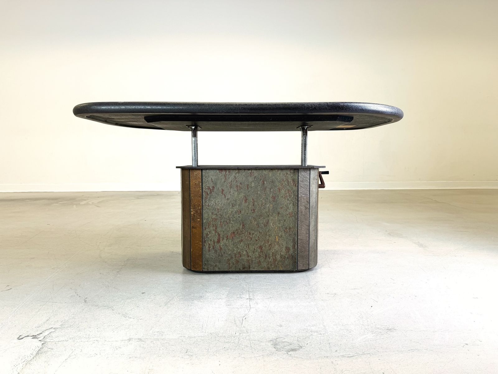 photo furniture Brutalist Vintage Coffee Table Fedamof Paul Kingma Brass