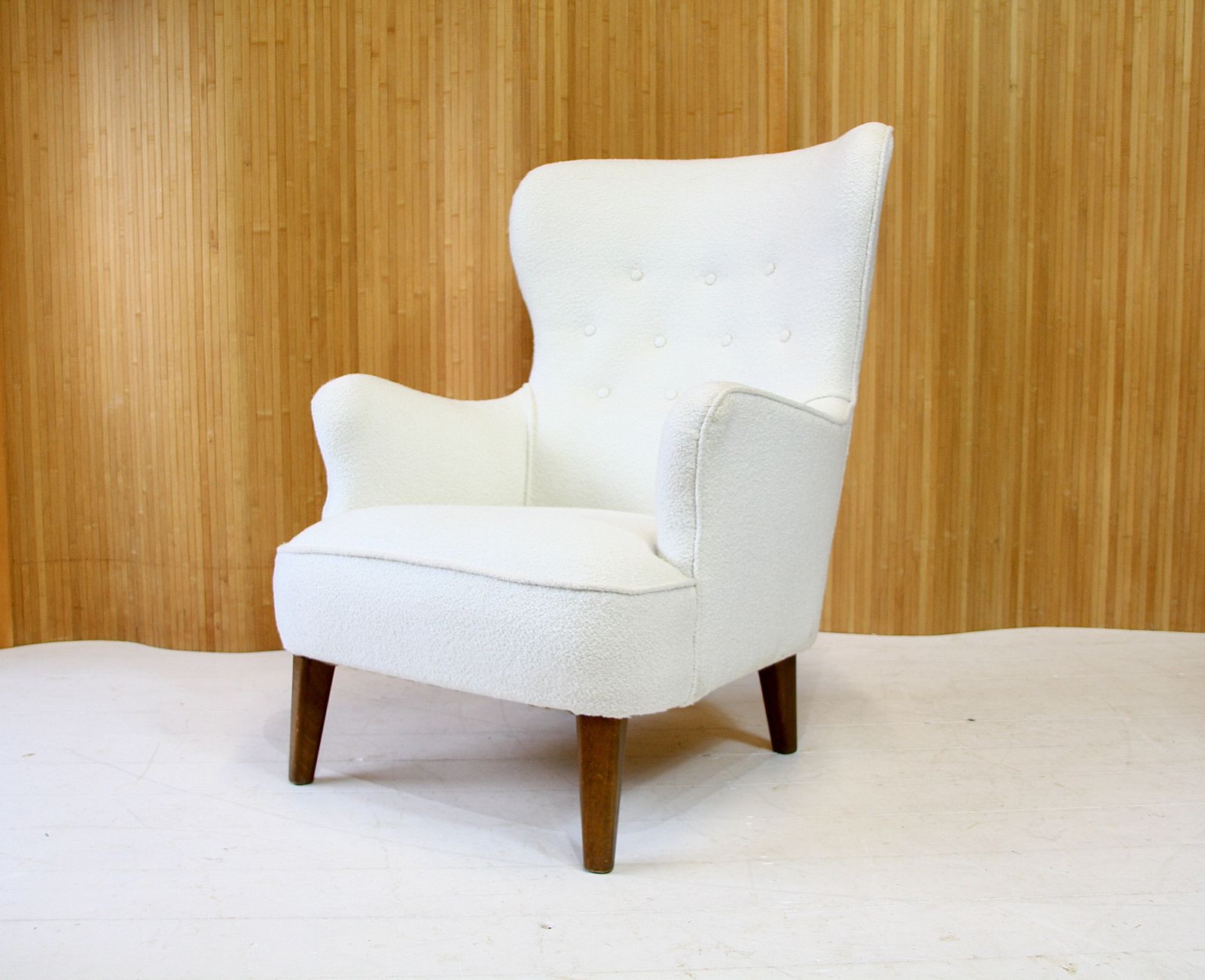 1950s Armchair In Bouclè By Theo Ruth For Artifort photo for sale