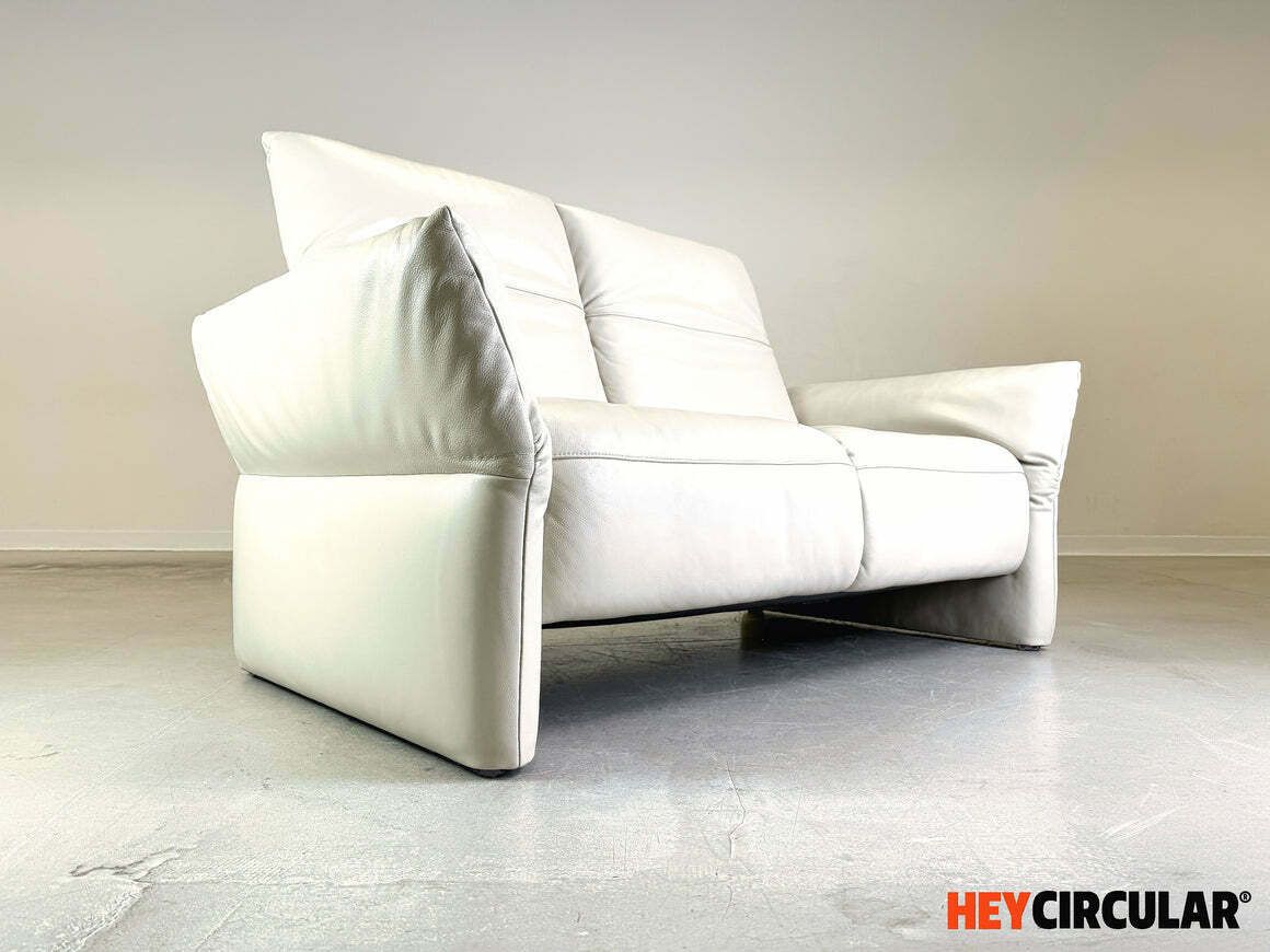 Koinor Sofa Elena Couch Two Seater Leather White Design photo for sale