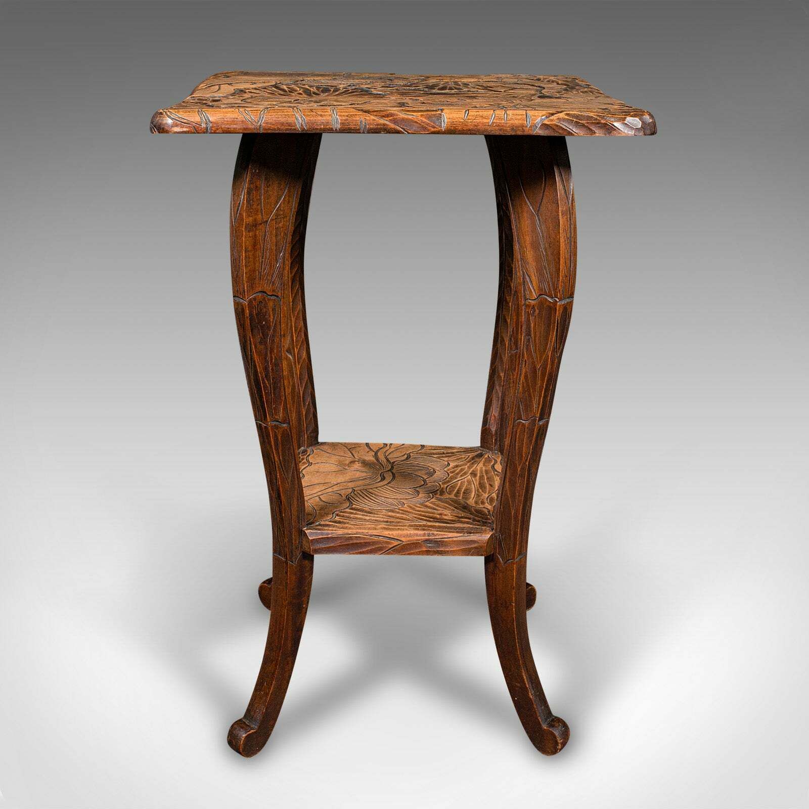 Antique Side Table, Japanese, Lamp, Jardiniere Stand, Arts & Crafts, Edwardian photo vinterior