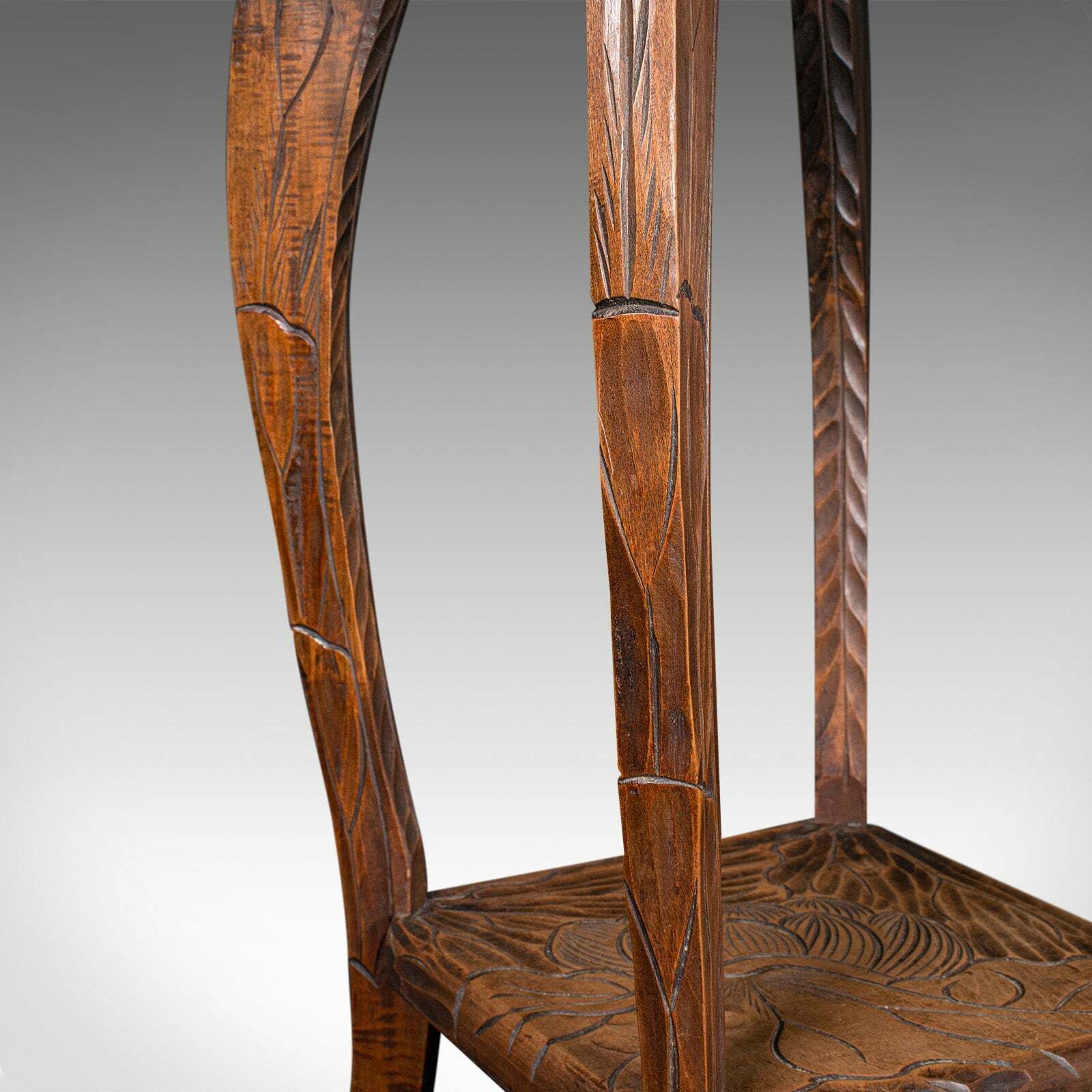 photo furniture Antique Side Table, Japanese, Lamp, Jardiniere Stand, Arts & Crafts, Edwardian