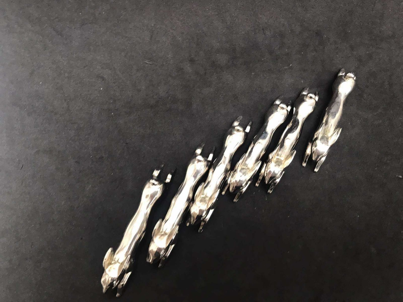 Knife Reste Knife Holders Rabbit Silver Plated Metal Set Of 6 Dinner Table Easter Decor Hunt Lovers Elegant Table Gift Animal Shaped photo vintage