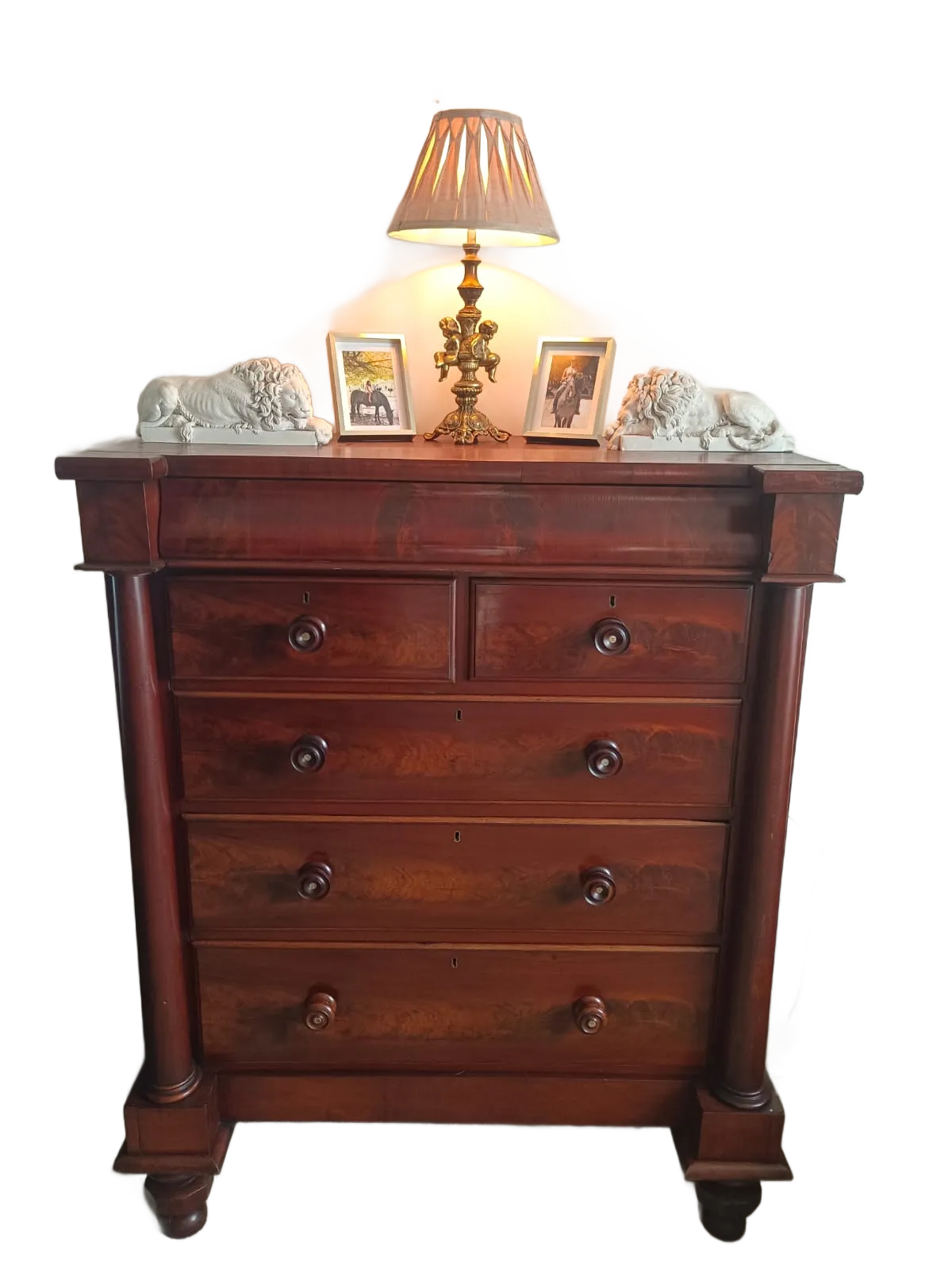 Victorian Flame Mahogany Scottish Chest Of Draws