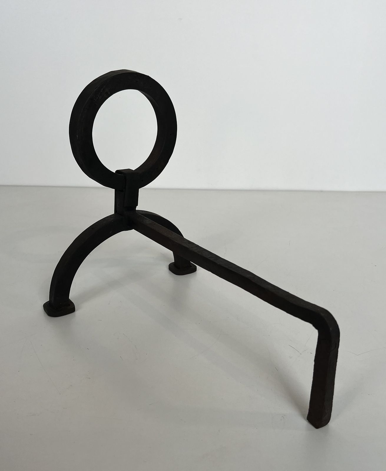 photo vinterior Pair Of Modernist Wrought Iron Andirons In The Style Of Jacques Adnet