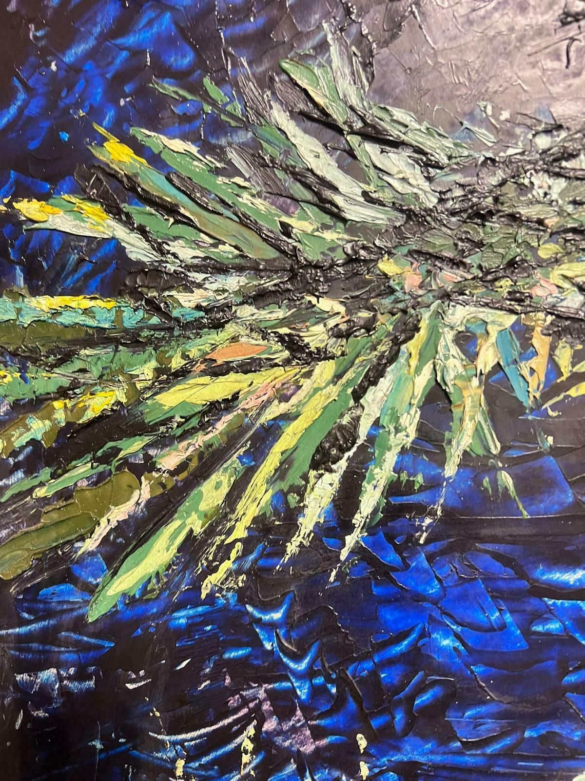 French School1960's Huge Modernist Oil Painting The Cock Fight 1960's photo vinterior