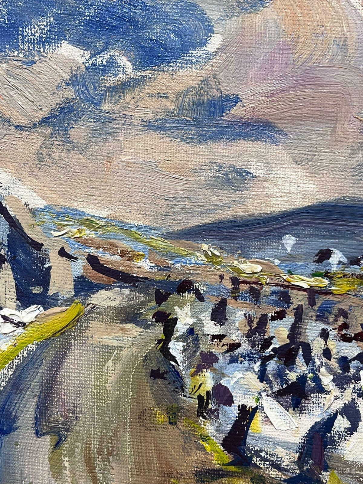 Frank Fortymid 20th C. Irish Artist Oil Painting County Wickow Ireland Cloudy Landscapec. 1950's photo 918.0