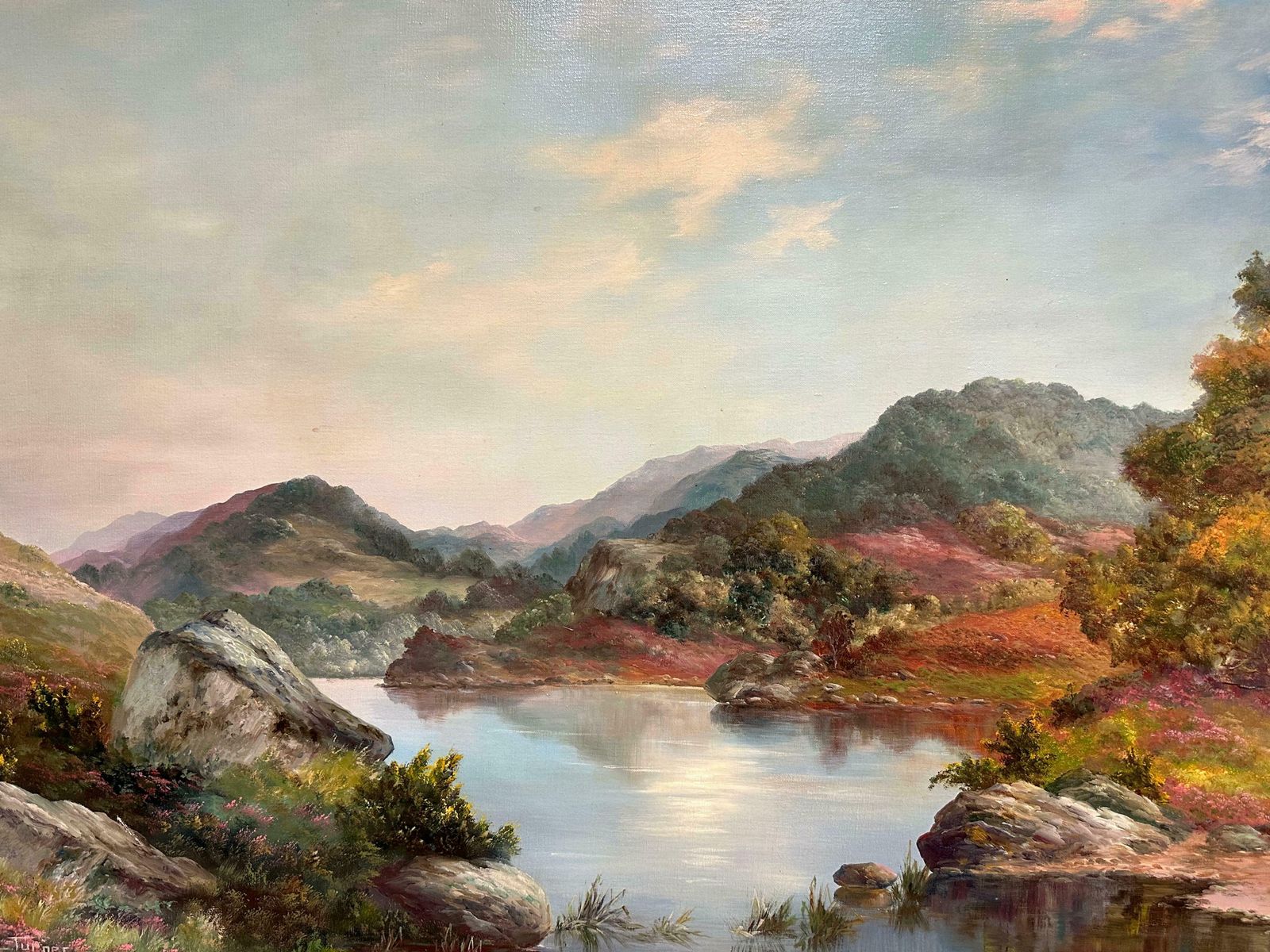 Prudence Turnerloch Lomond Scottish Highlands Signed Oil Painting Listed British Artistc. 1970's photo 1923.0