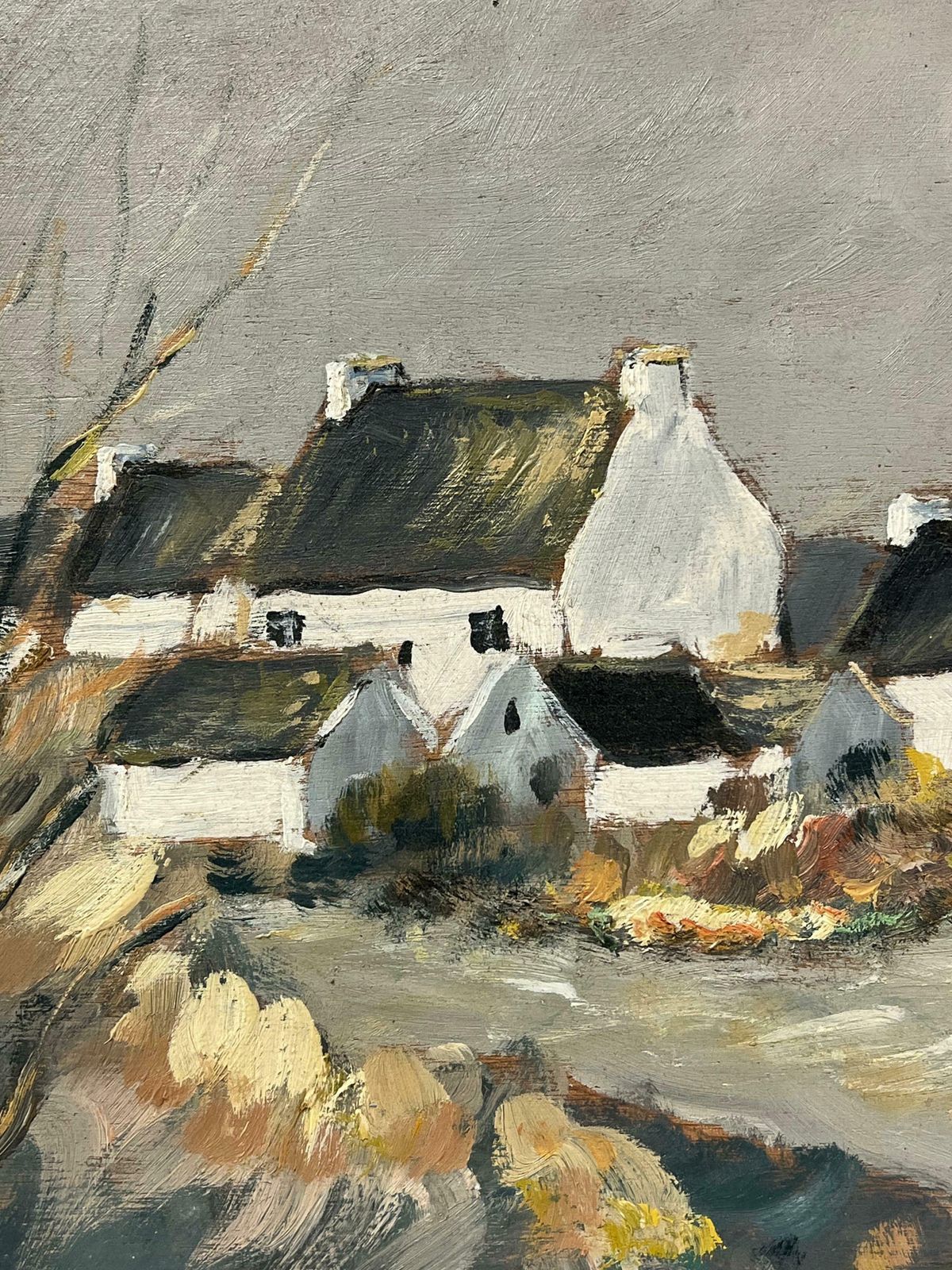 Fanch Lelquiet Rustic Village Track In Winter Peaceful Oil Landscape Painting 20th Century photo buy