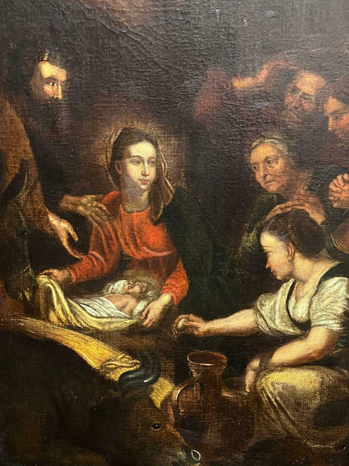 18th Dutch Old Mastervery Large 1700's Dutch Old Master Oil Painting The Nativity Scene photo 2975.0