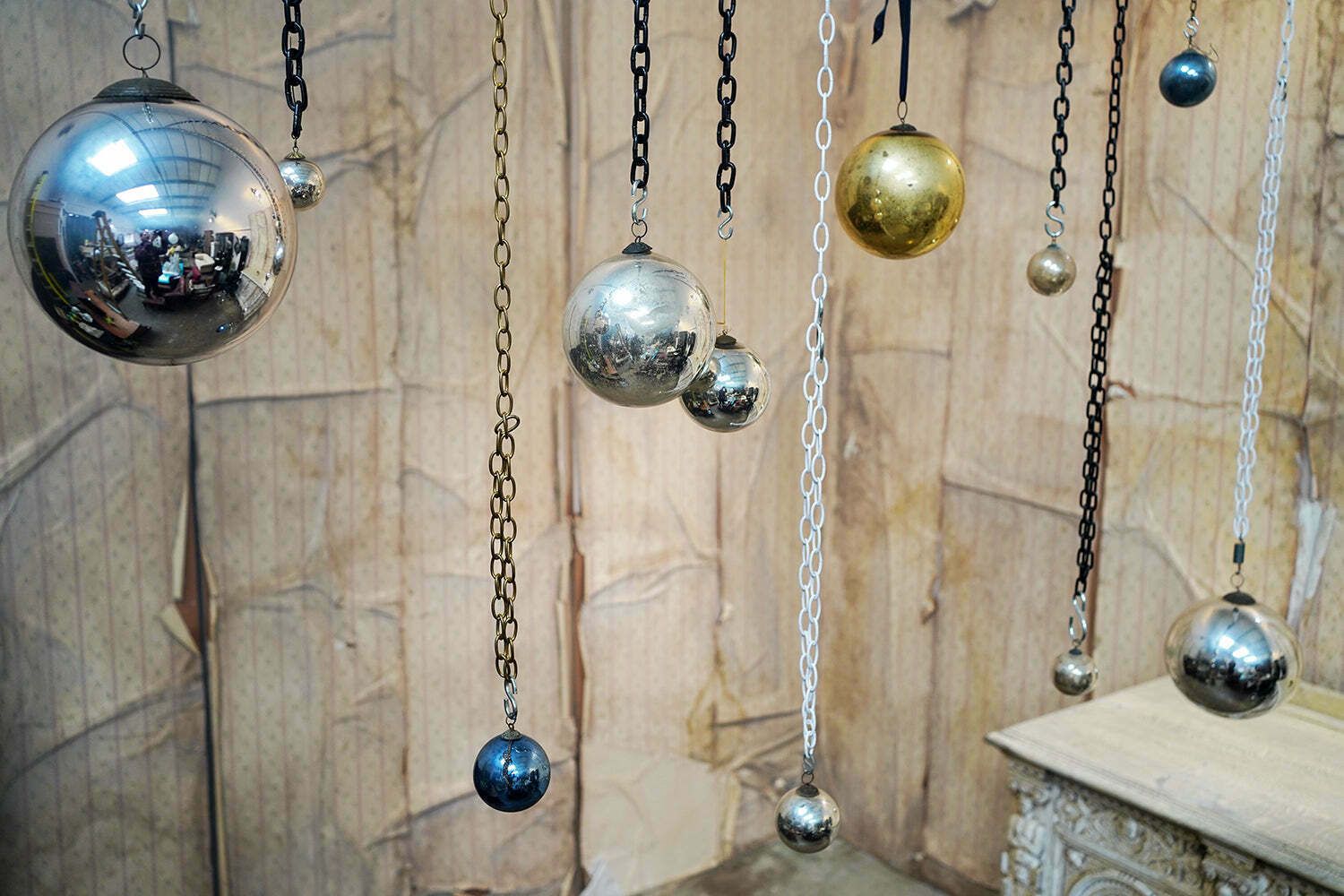 A Mixed Group Of Eleven Victorian Mercury Glass Witches Balls C.1890 1900