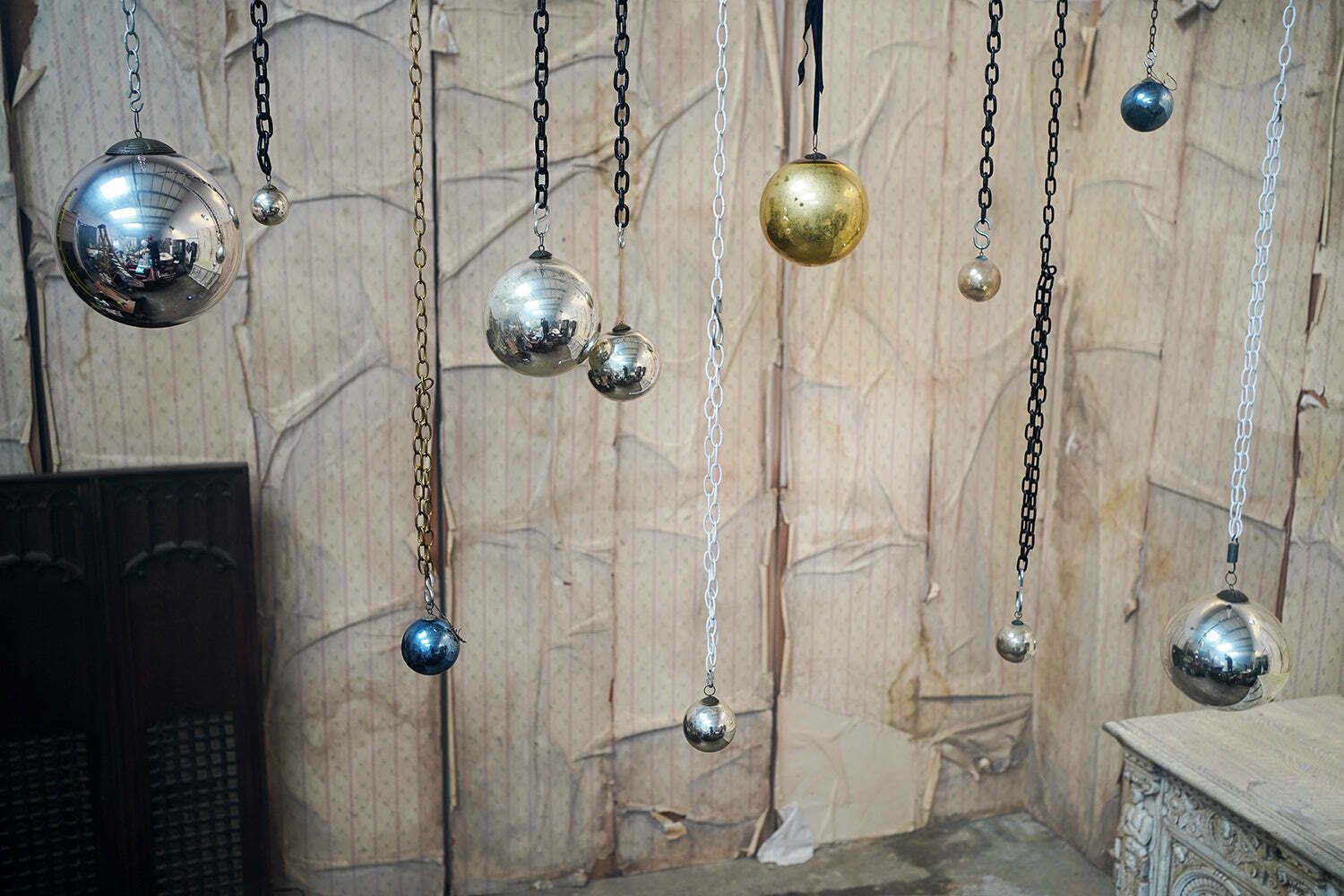 A Mixed Group Of Eleven Victorian Mercury Glass Witches Balls C.1890 1900 photo furniture