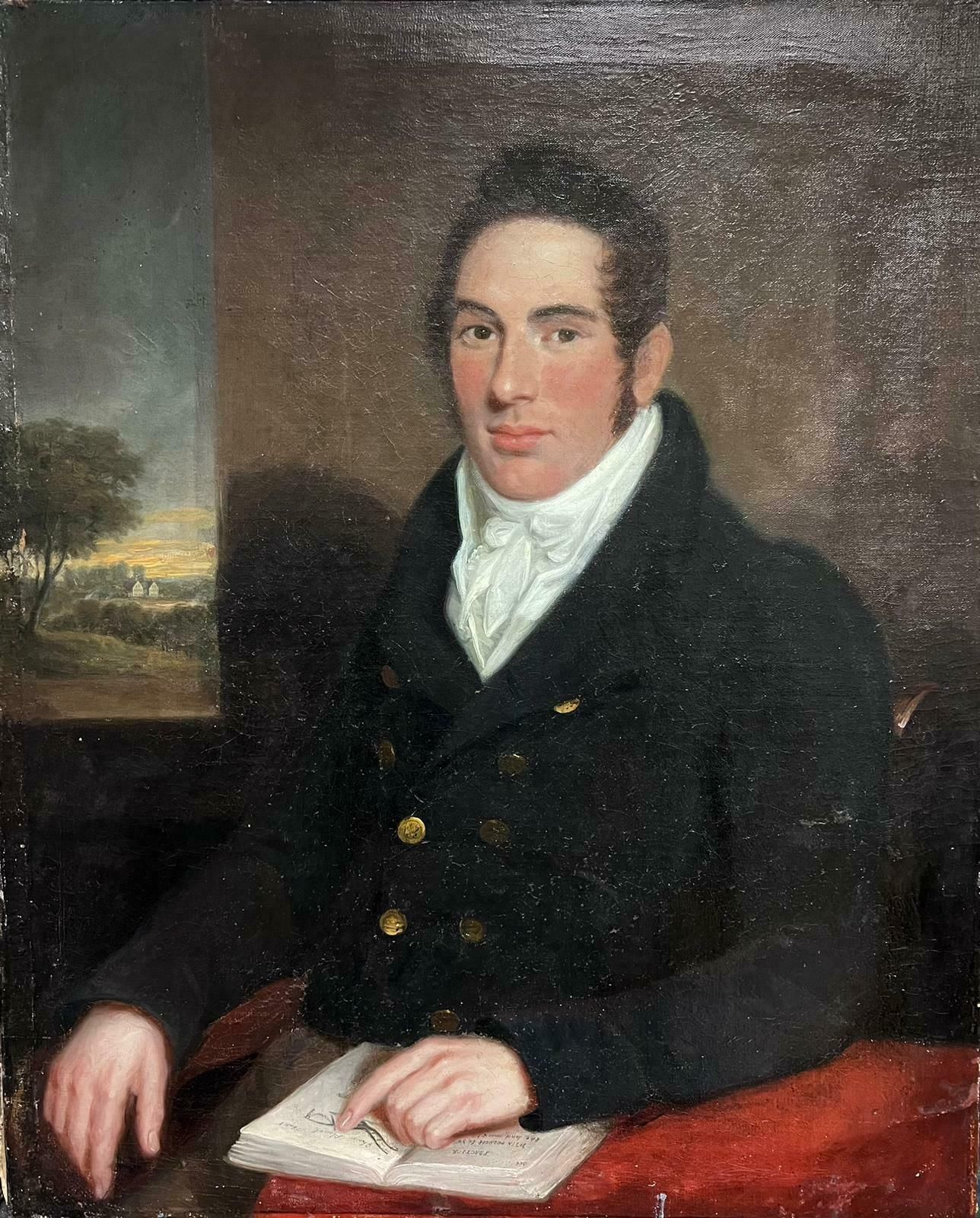 English Georgianfine Large 1800's English Oil Country Gentleman In Parkland Before Stately Home1820's photo 2924.0