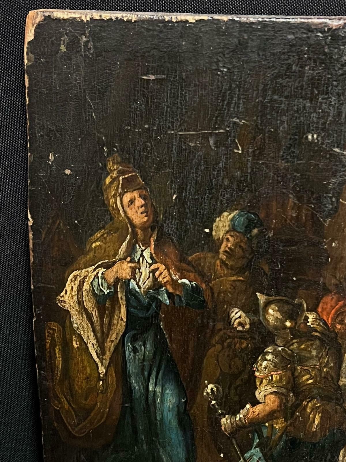 Dutch 17th Centuryfine Quality 17th Century Dutch Old Master Oil On Wood Panel Trial Of Christ17th Century photo furniture