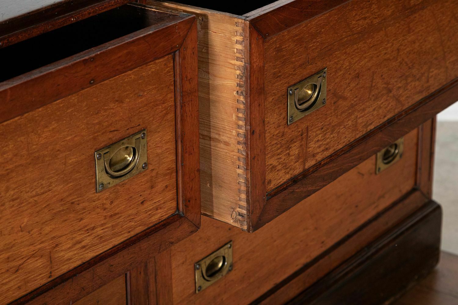 Large 19thc English Mahogany Haberdashery Counter Bank Drawers photo vintage