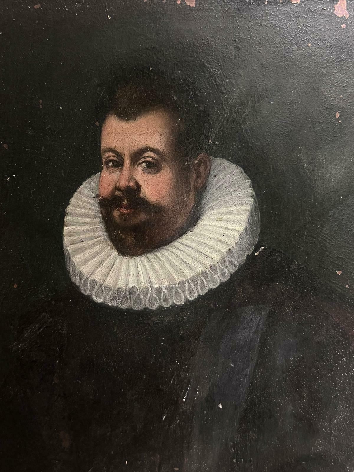 French/ Dutch 18th Centuryfine 1700's French/ Dutch Oil Painting On Copper Portrait Man Ruff Collar photo for sale